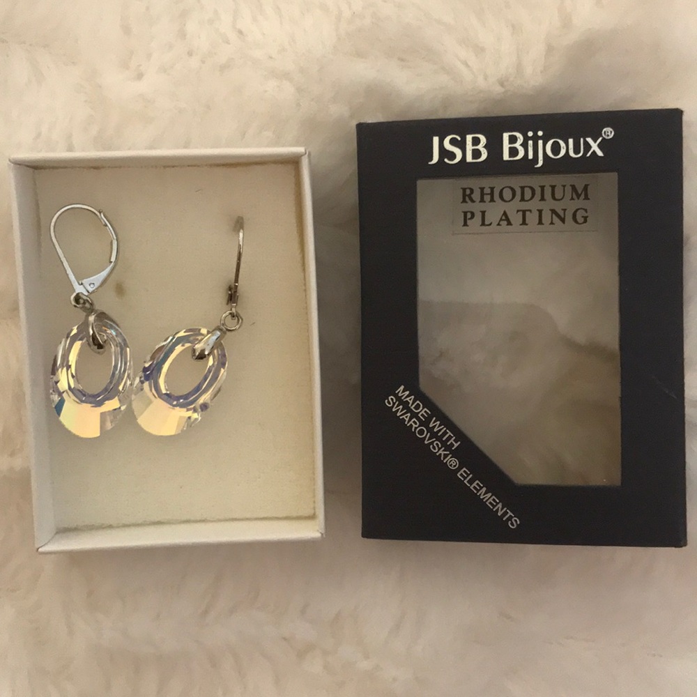 JSB Bijoux Rhodium Plated NEW Earrings